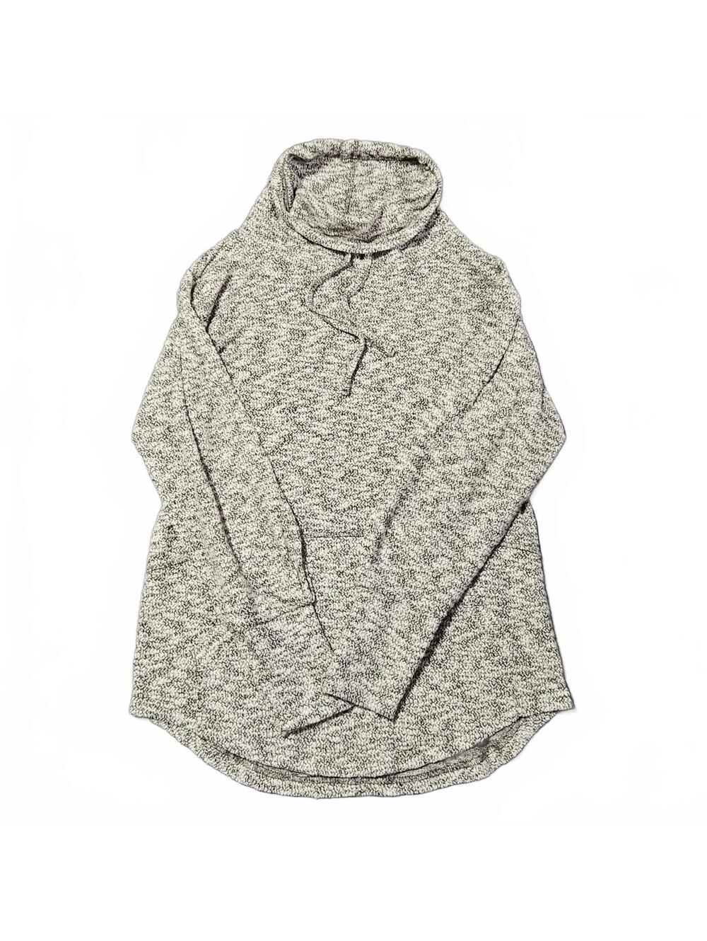 prAna Womens Small Gray Marled Cowl Neck Pullover Sweatshirt Cozy Organic Cotton